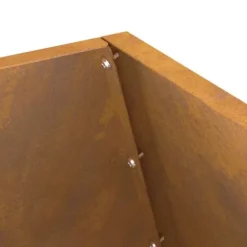 Moderne rektangulært bålsted i stål - Udendørs pejs | Størrelse: 50x50x100 cm | Farve: Brun