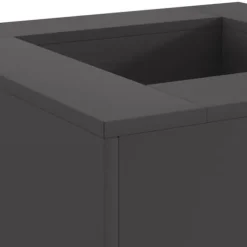 Moderne rektangulært bålsted i koldvalset stål | Størrelse: 60x60x30 cm | Farve: Sort