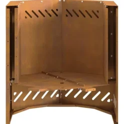 Moderne sekskantet bålfad i forvitret stål - 48x48x51 cm | Farve: Brun