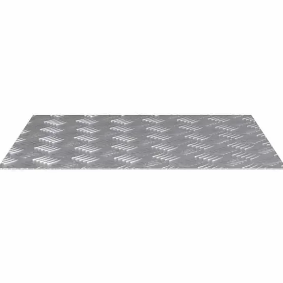 Moderne Skridsikre Aluminium Checker Plader - 2 Stk | Størrelse: 60x50 cm | Farve: Sølv