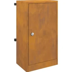 Moderne stål postkasse - Rektangulær design | Farve: Rusten | Størrelse: 30x23x55 cm