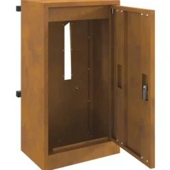 Moderne stål postkasse - Rektangulær design | Farve: Rusten | Størrelse: 30x23x55 cm