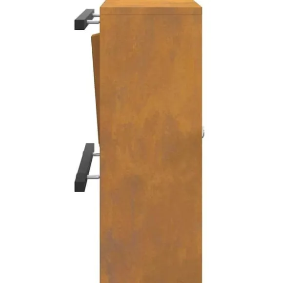 Moderne stål postkasse - Rektangulær design | Farve: Rusten | Størrelse: 30x23x55 cm