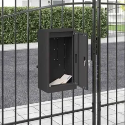 Moderne stål postkasse - Rektangulær og vandafvisende | Farve: Sort | Størrelse: 30x23x55 cm