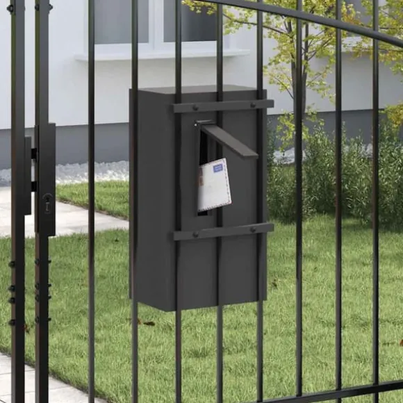 Moderne stål postkasse - Rektangulær og vandafvisende | Farve: Sort | Størrelse: 30x23x55 cm