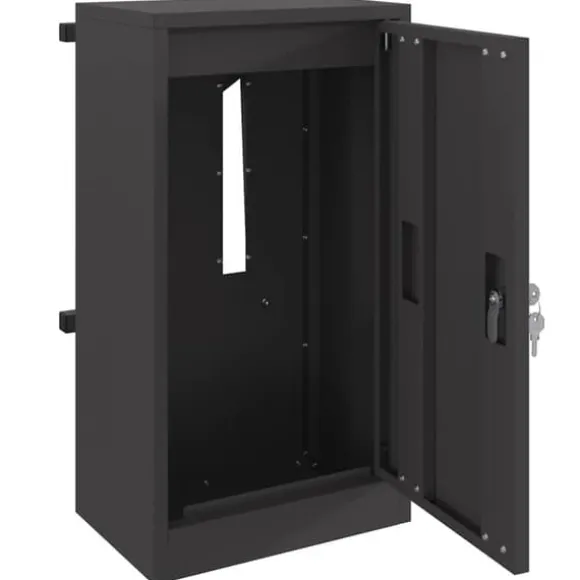 Moderne stål postkasse - Rektangulær og vandafvisende | Farve: Sort | Størrelse: 30x23x55 cm