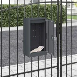 Moderne stål postkasse - Sikker og vandafvisende | Farve: Antracit | Størrelse: 30x23x55 cm