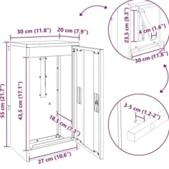 Moderne stål postkasse - Sikker og vandafvisende | Farve: Antracit | Størrelse: 30x23x55 cm