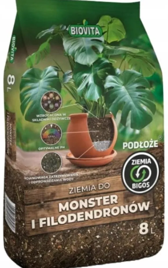 Monstera og Philodendron Jord Bigos 8L Professionelt Substrat