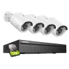 8MP CCTV Overvågningssystem, PoE, Smart Detektion, To-Vejs Lyd,4 stykker 2TB
