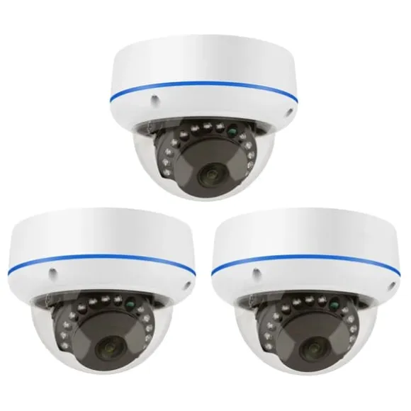 5MP POE IP Kamera, Indendørs Dome, Vandal-sikker,3pc 5MP POE Kamera, 2.8mm