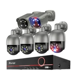 8MP Sikkerhedskamerasystem, Natvision, AI Detektion, To-Vejs Lyd,