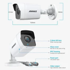 5MP Ultra HD CCTV-kamera, IP67-vejrbeskyttet, 100ft nattevision