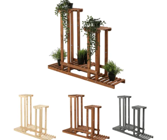 Multilevel blomsterstativ 5-hyldet RKB /95x116x25/ Brun