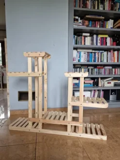 Multilevel træblomsterpotte RKB /95x116x25/ Naturlig