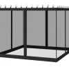 Myggenet til pavillon, 100% polyester, nem installation, holdbart design,SortSort, 360x360cm (12x12ft) bliver oversat til 360x360cm (12x12ft).