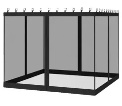Myggenet til pavillon, 100% polyester, nem installation, holdbart design,SortSort, 360x360cm (12x12ft) bliver oversat til 360x360cm (12x12ft).