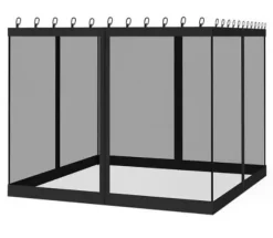 Myggenet til pavillon, 100% polyester, nem installation, holdbart design,SortSort, 360x360cm (12x12ft) bliver oversat til 360x360cm (12x12ft).