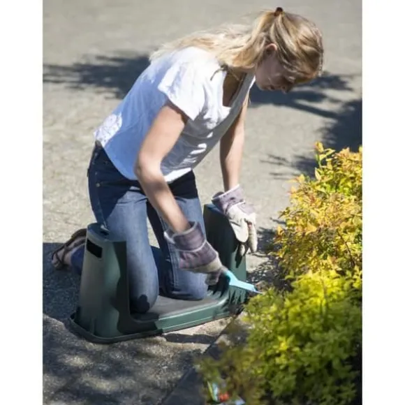 NATUR HDPE knäpall - 2 positioner: sittande och knäande - H 34 x 65,5 x 25 cm - Grön
