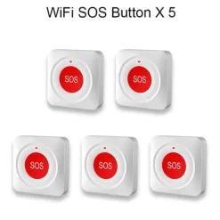 Nød-SOS-knap, Smart Home-kompatibel, WiFi-forbindelse,5PC SOS WiFi-knap