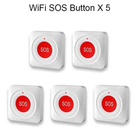 Nød-SOS-knap, Smart Home-kompatibel, WiFi-forbindelse,5PC SOS WiFi-knap