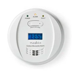 Nedis Kulilte alarm | Batteri | Batteri levetid op til: 5 År | Hush / mute-funktion | Med testknap | 85 dB | Hvid