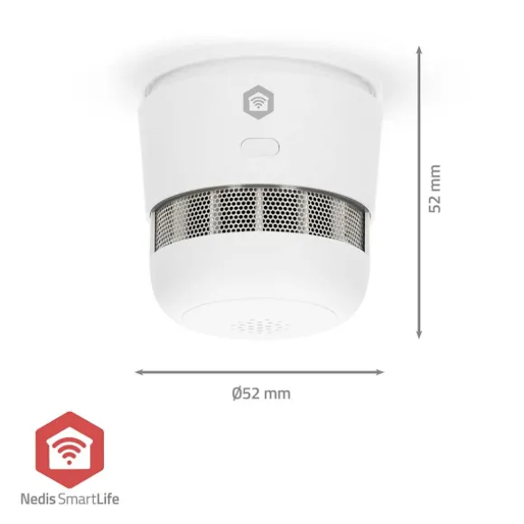 Nedis SmartLife Røgalarm | Batteri | Sensorlevetid: 10 År | EN 14604 | Maks. batteritid: 36 Måned | 85 dB | Hvid | 1 stk