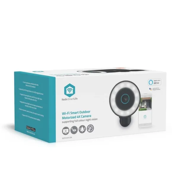Nedis SmartLife udendørskamera | Spotlight | 4K / 3840x2160 | IP65 | Cloud Storage (mulighed) / microSD (ikke inkluderet) / Onvif | 5 V DC | Med bevæg | CDON