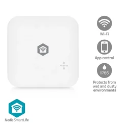 Nedis SmartLife Vand Detektor | Wi-Fi | Batteri | Udvidelse inkluderet | Maks. batteritid: 24 Måned | 80 dB | Hvid