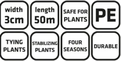 Netbånd til haveopbinding af planter, 30 mm, 50 m