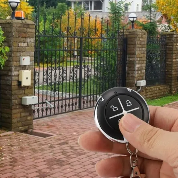 4-nøgle sort rund automatisk kopi garageport trådløs fjernbetjening (433MHZ)