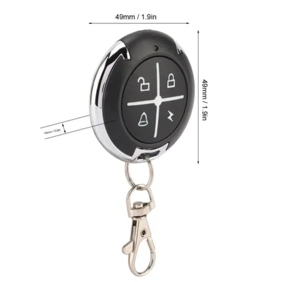 4-nøgle sort rund automatisk kopi garageport trådløs fjernbetjening (433MHZ)