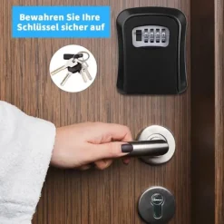 Nøgleskab med digital kode, eksternt nøgleskab, vægmonteret nøgleboks med 4-cifret kode, eksternt nøgleskab, nøgleskjul, nøgleskab, nøgleskab, sort n | CDON