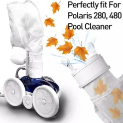 OBOSOE 2 Nylon Pool Filter Poser med Lynlås + 10 Sort Sponge Filter Dele - Reservedele til Polaris 280/480 Pool Robot