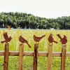 OBOSOE 5 stk Rust Bird Detaljer – Metal Havedekoration, Udendørs Ornamenter & Stor Havekunst | Perfekt gave