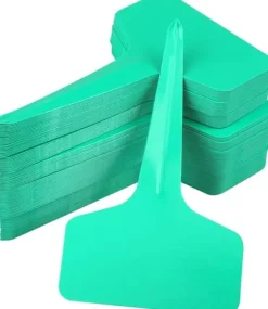 OBOSOE 100 stk vandtætte plastplanteetiketter - T-formede, tykke sorte etiketter til have og planteskole