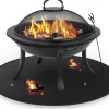 OBOSOE bålmåtte til solo-komfurbål – 60 cm rund grillmåtte, brandsikker, vandafvisende og olieafvisende