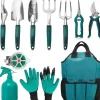 OBOSOE 11-delt haveværktøjssæt i aluminium – robust haveredskab med ergonomisk greb