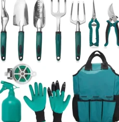 OBOSOE 11-delt haveværktøjssæt i aluminium – robust haveredskab med ergonomisk greb