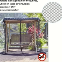 OBOSOE drejestol myggenet – UV-beskyttelse og justerbar 49-80 tommer, perfekt til terrasse og have