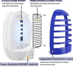 OBOSOE Electric Mosquito Killer/Insect Killer 2-pack – Indendørs og udendørs myggefanger, fluedræber med stik