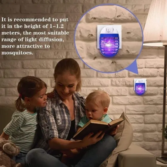 OBOSOE Electric Mosquito Killer/Insect Killer 2-pack – Indendørs og udendørs myggefanger, fluedræber med stik