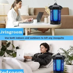 OBOSOE Electric Mosquito Killer – Kraftig insektdræber 4200V, myggefanger med ledning, vandtæt fluefanger til udendørs brug