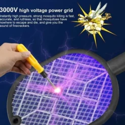 OBOSOE elektrisk myggeketcher, fluesmækker ketcher genopladelig bug zapper ketcher myggefælde lys genopladelig myggefælde lys