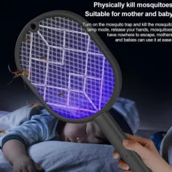 OBOSOE elektrisk myggeketcher, fluesmækker ketcher genopladelig bug zapper ketcher myggefælde lys genopladelig myggefælde lys