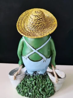 OBOSOE Frøstatue til Havedekoration - Antik Holding Blomsterpotter Til Gårdsdekoration - Dyr Samlerobjekt og Installerbar Håndværksharpiks