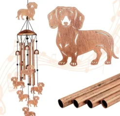 OBOSOE gravhund udendørs vindspil – vindspil i metal, havedekoration og gave til hundeelskere