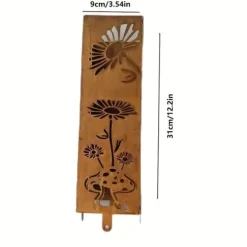 OBOSOE Håndsvejset Rustik Havesøjle - Fe & Svampe Ornament i Metal med Blomstermønster • Klatreplantestøtte • Camouflage Udendørs Kasser