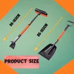 OBOSOE 5-i-1 Car Snow Brush – Bil-isskraber med pensel, lakeringsvenlig, ideel til SUV, lastbil og forrude