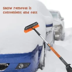 OBOSOE 5-i-1 Car Snow Brush – Bil-isskraber med pensel, lakeringsvenlig, ideel til SUV, lastbil og forrude